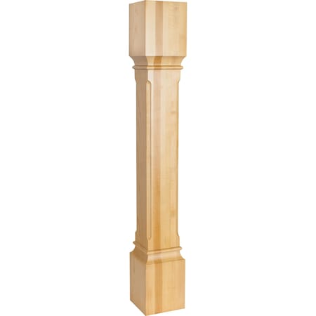 Hardware Resources 5" Wx5"Dx35-1/2"H Rubberwood Fluted Edge Post P38RW
